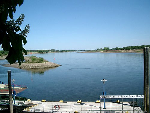 Die Elbe - Blick vom Biergarten des Zollenspieker Fährhauses