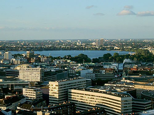 Hamburg – Aussenalster – Blick vom Turm des Michels