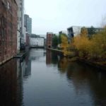Herbstbild Hamburg Harburg beim Fleethaus